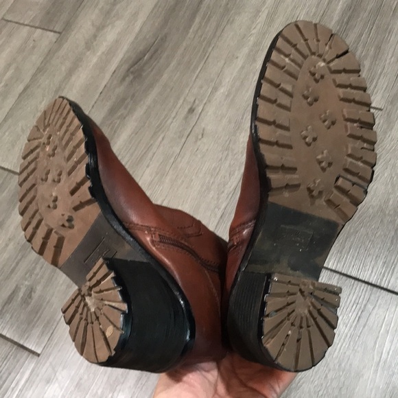 ZODIAC Cognac Brown Leather Gannet Lug Sole Ankle Boots size 9 - Picture 8 of 11